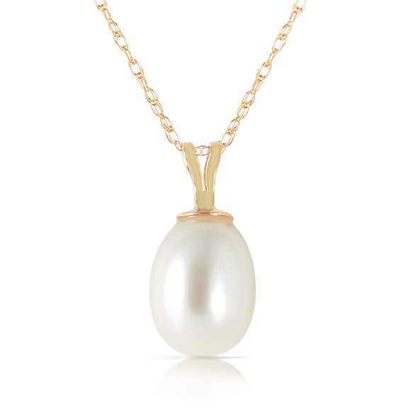 14K. SOLID GOLD NECKLACE WITH NATURAL PEARL (Yellow Gold)